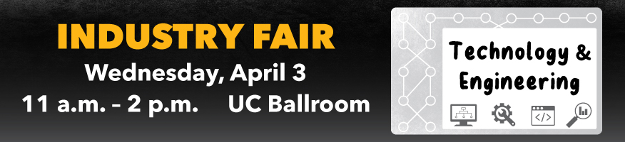Career Month Industry Fair: Technology, April 3, 2024, 11 a.m. - 2 p.m., UC Ballroom